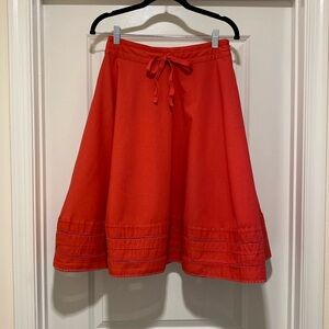 Banana Republic solid red full cotton skirt Size 0